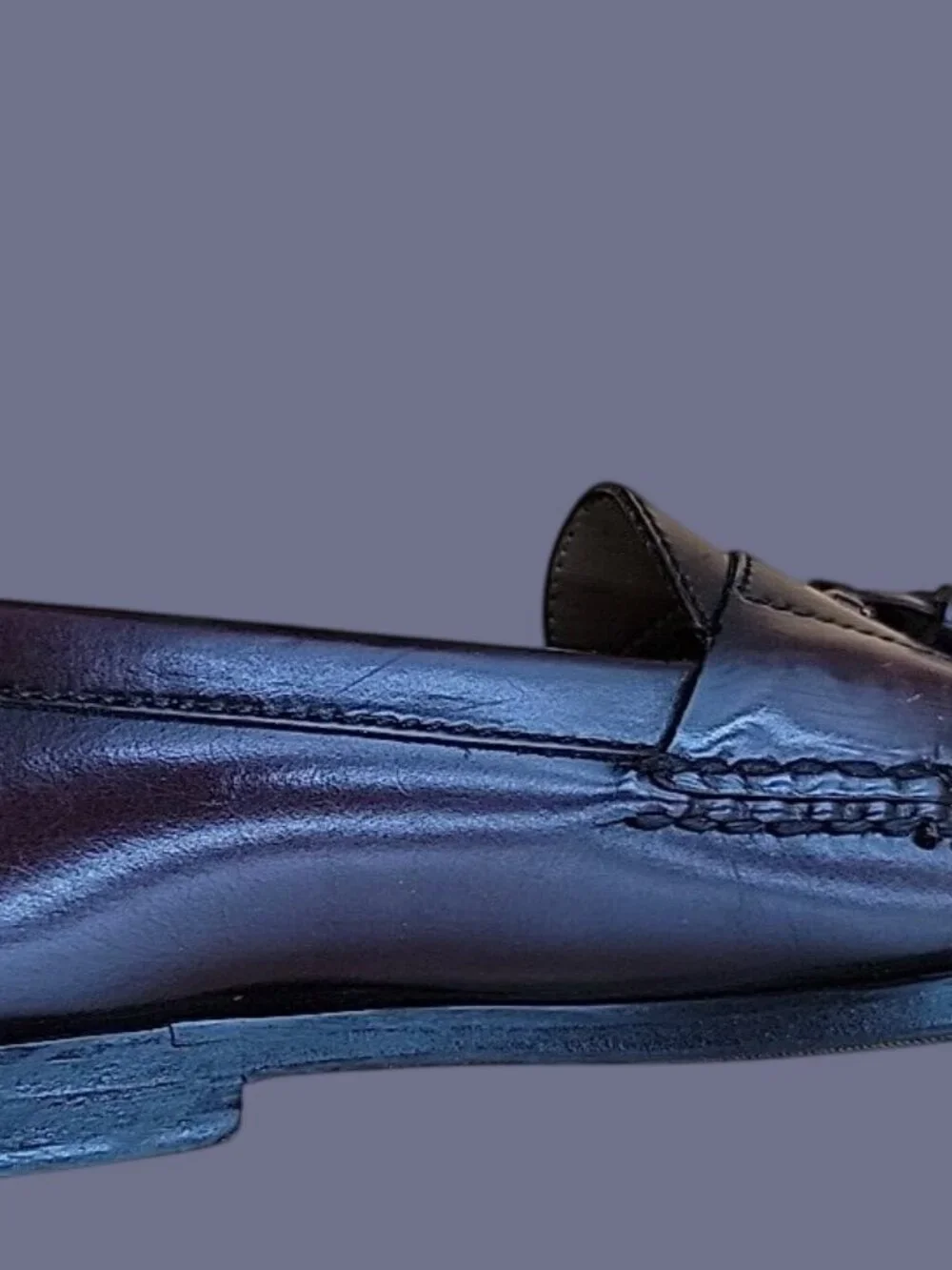 Cole-Haan Men’s Burgundy Tassel Polished Leather Loafers Dress Shoes Slip On SZ8